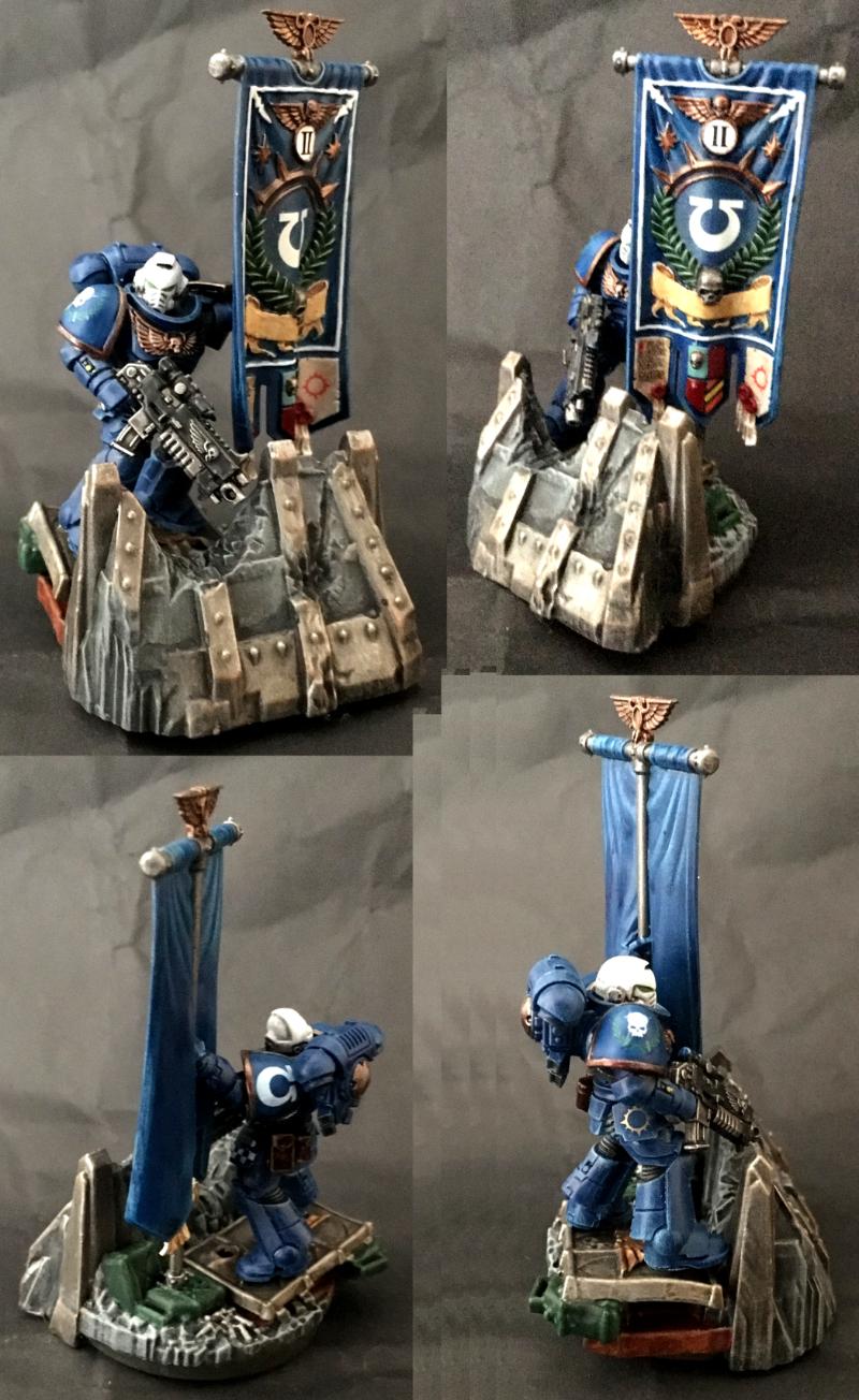 Space Marines, Standard Bearer, Ultramarines, Warhammer 40,000 Primaris Sapce Marine Ancient